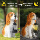 Afirst Dog Garden Statue - Outdoor Decor with Solar Lantern Lovely American Cocker Spaniel Figurine Patio Lawn Yard Art Ornaments Housewarming Gift