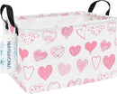 LANGYASHAN Rectangular Storage Bin Collapse Canvas Fabric Cartoon Storage Basket with Handles for Organizing Home Kitchen Boys and Girls Toys Office Closet Shelf Baskets (Rec Angel Heart) by TinyTreasures Baby Boutique