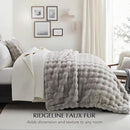 EVERGRACE Ultra Soft Luxury Fluffy Ridgeline Faux Rabbit Fur Throw Blanket, Thick Warm Fuzzy Blankets for Winter, Cozy Plush Reversible Blanket for Couch, Bed, Sofa, Taupe, 80x90 Inches, 870 GSM by CozyNest Decor
