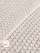 YnM Chunky Cotton Knit Throw Blanket, Cable Knit Throws for Bed Couch Sofa, Comfy & Relaxing, Decorative Piece for Farmhouse Modern Boho Rustic Scandinavian Chic Vibe, Cream White 80x87 Inches by CozyNest Decor