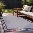 Beverly Rug Outdoor Rug 8x10 Modern Bordered Area Rugs for Indoor and Outdoor Patio Easy to Clean Non Shedding Living Room Porch Garden Washable Outside Carpet (8 x 10 Gray) by CozyNest Decor
