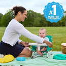 Bright Starts Pop 'N Sit Portable Booster, Indoor/Outdoor Use, Floor Seat with Feeding Tray, Teal, 6 Mos - 3 Yrs by TinyTreasures Baby Boutique