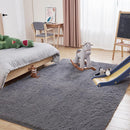 9x12 Grey Fluffy Plush Area Rug, Ultra Soft Bedroom Rug Indoor Carpet, Anti-Skid High Pile Luxury Rugs for Nursery, Kids Room, Playroom, Home Decoration by TinyTreasures Baby Boutique