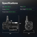 VIVOSUN 4500 GPH Submersible Water Pump, 220W Pond Pump, Ultra Quiet Aquarium Pump with 19FT. Lift Height for Pond Waterfall, Fish Tank, Statuary, or Hydroponics by GreenHaven Gardens