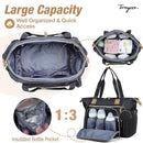 Diaper Bag Tote, Large Diaper Bags Waterproof, Hospital Bag for Labor Delivery, Baby Bag with Pacifier Case, Travel Diaper Tote with Changing Pad, Black by TinyTreasures Baby Boutique
