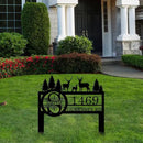 Personalized Deer Custom Garden Address Sign with Metal Stake, Housewarming Gift, Outside Camping Decor by CozyNest Decor