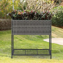 SUNNYPARK Tall Planters for Outdoor Plants Rattan Modern Elevated Planter Box with Removable Liners Indoor Outdoor Porch Patio Flower Pot (27.5’’ x 12’’ x 27.5’’) by CozyNest Decor