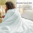 PHF Ultra Soft Waffle Weave Blanket King Size 104"x 90"- Washed Lightweight Breathable Cozy Woven Blanket for Bed - Aesthetic Decor for Couch Bedding Sofa Home Car - Ice Blue by CozyNest Decor