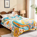 Boho Throw Blanket, Lightweight Blankets for Summer, 100% Cotton Bohemian Decorative Throw Blanket, 50"x60" Reversible Muslin Breathable Woven Farmhouse Blankets Quilt, by CozyNest Decor