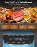 Nuwave Brio Plus Air Fryer 8 Qt, New & Improved, PFAS-FREE, 7 Digital One-Touch Cook Functions that AIR FRY, BAKE, ROAST, DEHYDRATE, TOAST, REHEAT, PREHEAT, 150 Presets, 50°F~400°F (Cozy Blue) by CozyNest Decor