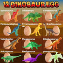 Dino Eggs Excavation Dig Kit-12 Unique Dinosaur Eggs with Educational Learning Cards -Easter Eggs STEM Science Activities - Educational Toy Gift for Kids Boys Girls Age 3+ by TinyTreasures Baby Boutique
