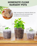 homenote Clear Nursery Pots for Plants,5 Inch Plant Pot for Planting Plastic Seedling with Drainage Holes Seed Starter Flower High Transparency with 20 Labels (30 Pack) by GreenHaven Gardens