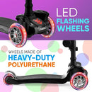 Hurtle 3-Wheeled Scooter for Kids - Wheel LED Lights, Adjustable Lean-to-Steer Handlebar, and Foldable Seat - Sit or Stand Ride with Brake for Boys and Girls Ages 1-14 Years Old by TinyTreasures Baby Boutique