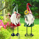 HONGLAND Metal Gnome Yard Art Outdoor Gnomes Garden Statue 18 Inch Gnome Figurine Decorative Stakes for Holiday Christmas Lawn Patio Yard Garden Decor-2 PCS by CozyNest Decor