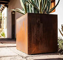 DIY CARTEL Corten Steel Cube Outdoor Planter Box, Rustic & Modern Farmhouse Design, Large Raised Metal Garden Bed for Commercial & Residential Use by GreenHaven Gardens