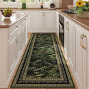 2x6 Runner Rug Impressionist-Style Vintage Kitchen Rugs Non Slip Washable Soft Carpet Runner for Kitchen Laundry Bedroom Bathroom, Green by TinyTreasures Baby Boutique