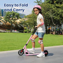 Caroma Electric Scooter for Kids Ages 6-12,150W/180WMotor,10 MPH Max Speed & 7 Miles,Colorful Lights,Adjustable Height & Speed,LED Display,Foldable Kids Electric Scooter 132 Lbs Max Load,Idea Gift by TinyTreasures Baby Boutique