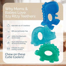 Itzy Ritzy Water-Filled Teethers - Cold Cutie Coolers Textured On Both Sides to Massage Sore Gums & Emerging Teeth - Can Be Chilled in Refrigerator, Set of 3 Coordinating Dinosaur Water Teethers by TinyTreasures Baby Boutique
