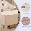 OIAHOMY Storage baskets for Shelf, Large Collapsible Storage Bins, Blanket Basket Living Room, 16.5 x 13 x 15 Inches-Pack of 2-Brown by TinyTreasures Baby Boutique