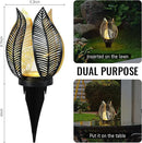 Solar Garden Lights Waterproof Decorations,Crackle Globe Glass,Metal Palm Leaf Solar Lights for Outdoor Decor On Garden,Patio,Yard,Front Porch,Tabletop Lamp-Perfect Gifts by GreenHaven Gardens