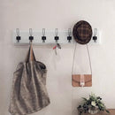HBCY Creations White Solid Wood Wall Mounted Coat Rack with Shelf, 7 Hooks, 34" Long - Kitchen, Mudroom, Entryway, Bathroom - Includes Mounting Hardware, Coat Hanger, Dog Leash Hooks, Towel Rack by CozyNest Decor