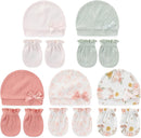Cute Baby Girl Hats Mittens Set 10-Pack New Born Boy Caps Gloves Suit 0-6 Months Infant Accessories by TinyTreasures Baby Boutique