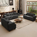 Sofa, 63” Comfy Loveseat Sofa with Deep Seats, Couch for Living Room, Modern Sleeper Couch, Dark Grey Chenille by CozyNest Decor