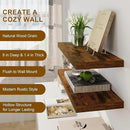 Floating Shelves, 8 Inch Deep Floating Shelves, 24"W x 8"D Wall Shelves Set of 2, Rustic Wood Floating Shelf for Home Decor, Deep Storage Shelves for Kitchen, Bedroom, Living Room, Rustic Brown by CozyNest Decor