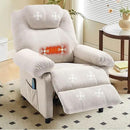 KCREAM Massage Chair Recliner with Heating,Recliner Chair for Adults,Small Recliners for Small Spaces Overstuffed Reclining Chairs Single Sofa Recliners with Side Pocket for Living Room,Fabric Beige by CozyNest Decor