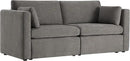 CHITA Small Modular Sectional Fabric Sofa Set, Extra Comfty Loveseat Cloud Couch, FSC Certified Modular Sectional Couch for Living Room, 78 inch Width,2 Seat Modular Sofa, Grey by CozyNest Decor