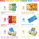 Baby Toys 6 to 12 Months - Tissue Box Toy Montessori for Babies 6-12 Months, Soft Stuffed High Contrast Crinkle Infant Sensory Toys, Boys&Girls Kids Early Learning Gifts by TinyTreasures Baby Boutique