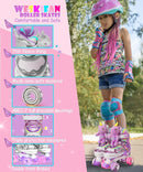 Unicorn Doll Kids Toddler Roller Skates for Girls,WESKIFAN Quad Skating Shoes with Shiny Light up Wheels&Adjustable Sizes Beginners rollerskates for Birthday Xmas Gifts,Patines para Niñas Niños by TinyTreasures Baby Boutique