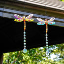Crystal Dragonfly Suncatchers for Christmas, 2 Pack Dragonfly Sun Catcher for Windows Hanging, Stained Glass Dragonfly Ornament for Outdoor Home Decor by GreenHaven Gardens