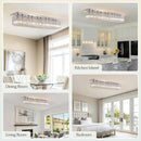 Luxury Lighting Fixture Chandelier Rectangular with Raindrop Crystals Pendant Light Fixture 10-Lights Modern Crystal Rectangle Flush Mount Chandelier for Living Room Dining Room Bar L47 Inch by CozyNest Decor