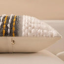 Boho Chenille Tufted Couch Throw Pillow Covers 18x18 Inch Set of 2 Farmhouse Striped Decorative Pillow Covers Accent Neutral Pillowcase Grey Yellow Cushion Cover for Living Room Sofa Bed by CozyNest Decor
