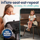 Hiccapop NeoBoost Inflatable Toddler Booster Seat for Dining Table – Portable, Quick-Inflate Design – Anti-Slip Base, Secure Straps, Easy-Clean – Perfect for Home & Travel, Black/Gray by TinyTreasures Baby Boutique