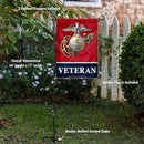WinCraft Marines Veteran Garden Flag with Stand Holder by GreenHaven Gardens
