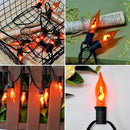 Flickering Flame String Lights Orange Halloween Lights with 10 Pack C7 Orange Flame Light Bulbs, 12.8Ft Orange Flame String Lights for Halloween Decorations for Home Party Yard by GreenHaven Gardens