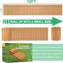 RELIANCER 12' Wooden Garden Pathway,Outdoor Roll Out Cedar Straight Walkway,Patio Path Decorative Garden Boardwalk Walkways,Weather-Resistant Roll Up Beach Wood Road Floor,Wedding Party Pathways by GreenHaven Gardens
