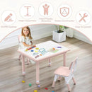 Toddler Table and Chair Set, Height Adjustable-Upgrade Kids Table and 2 Chairs for Ages 3-8, Multi-Activity Toddler Play Table with Graffiti Desktop for Home/Daycare/Classroom by CozyNest Decor