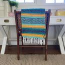 Del Mex Classic Mexican Blanket, Large Authentic Woven Falsa Throw (70"x50"), Artisan Southwest Décor for Beach, Yoga, Outdoors (Teal/Yellow) by CozyNest Decor
