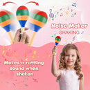 4 Pcs Maracas Hand Percussion Rattles, PLULON Colorful Wooden Maracas Rumba Shakers Rattle Latin Musical Instrument for Kids Adults Game Playing, Mexican Fiesta Cinco De Mayo Party Favors Supplies by TinyTreasures Baby Boutique