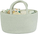 Diaper Caddy Organizer Cotton Rope Baby Basket Nursery Storage and Portable Tote Bag for Car Ideal Baby Shower Gifts and Registry Must-Have for Newborn Essentials Large light green by TinyTreasures Baby Boutique