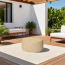 Outdoor Inflatable Ottoman with Air Pump, Fade-Resistant Patio Footrest Stool D21”x H9”, Round Pouf Ottoman with Portable Handle Suitable for Garden, Camping, Bedroom, Living Room by CozyNest Decor