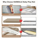 Baby Play Mat 47x47 Inches, Extra Thick 1.2" Foam Floor Mat for Tummy Time & Crawling, Waterproof Non-Slip Faux Leather Playpen Mat for Infants Toddlers, Indoor Outdoor Gym Activity, Brown by TinyTreasures Baby Boutique