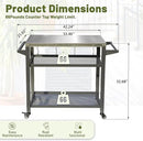 Domi 3-Shelf Outdoor Grill Table, Grill Cart with Wheels, Outdoor Pizza Oven and Food Prep Table, Blackstone with Stainless Steel Tabletop, BBQ Stand for Blackstone Griddle for Outside BBQ by CozyNest Decor