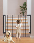 Cumbor 34" Extra Tall No Bottom Bar Baby Gate for Stairs, Auto Close Dog Gate Indoor for Larger Pets, 29.2-43" Hardware Mounted Safety Gate for Doorways, Wide Walk Thru Door for Easy Access (Black) by TinyTreasures Baby Boutique