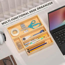 Kitchen Drawer Organizer Tray, Stackable Bamboo Deep Drawer Organizer for Large Silverware, Utensils, Cutlery, Flatware,Junk Drawer, Dresser, Bathroom, 17" x 6" x 2.5" (Set of 2) by CozyNest Decor