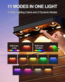 Solar Fence Lights 10 Pack, Outdoor Fence Light with 11 Modes RGB Color Glow LED Solar Lights, IP65 Outdoor Waterproof Wall Light, for Patio/Backyard/Deck/Fence/Railing by GreenHaven Gardens