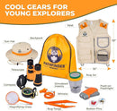 Kids Explorer Kit with Safari Vest & Hat for 3-12 Year Old Boys & Girls - Safari Costume & Dress Up as Zoo Keeper, Paleontologist - Giftable Outdoor Adventure Kit for Kids + Adventure Book by TinyTreasures Baby Boutique